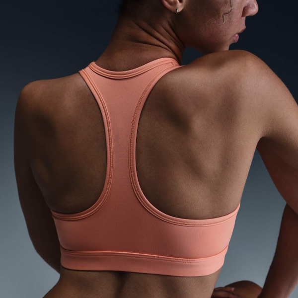 Nike Swoosh Sports Bra - Apricot Agate/White