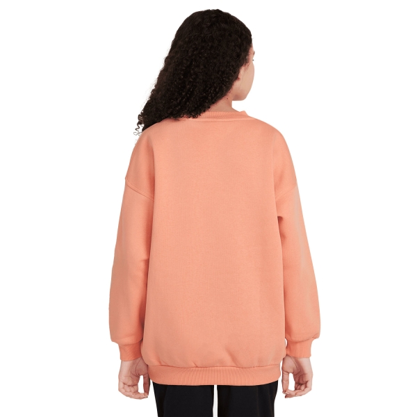 Nike Club Logo Crew Felpa Bambina - Apricot Agate/White