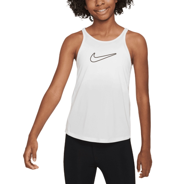 Top and Shirts Girl Nike One Swoosh Tank Girl  White/Black FZ5599100