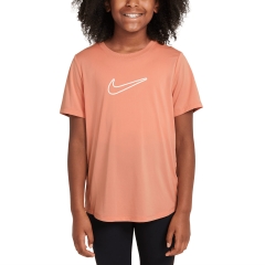 Nike Dri-FIT One T-Shirt Girl - Apricot Agate/White