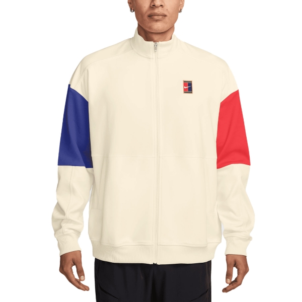 Giacche da Tennis Uomo Nike Court Heritage Giacca  Pale Ivory/Deep Night/Light Crimson FZ6925110