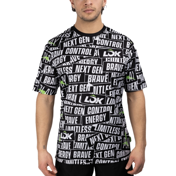 Camisetas de Tenis Hombre LOK Sticker Storm Camiseta  Black/White LOAP1DD4M42S