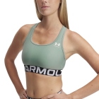 Under Armour HeatGear Authentics Mid Reggiseno Sportivo - Silica Green/White