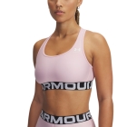 Under Armour HeatGear Authentics Mid Sujetador Deportivo - Prime Pink/White