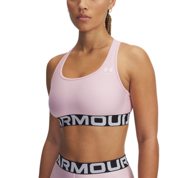 Woman Bra and Underwear Under Armour HeatGear Authentics Mid Sports Bra  Prime Pink/White 13835440647