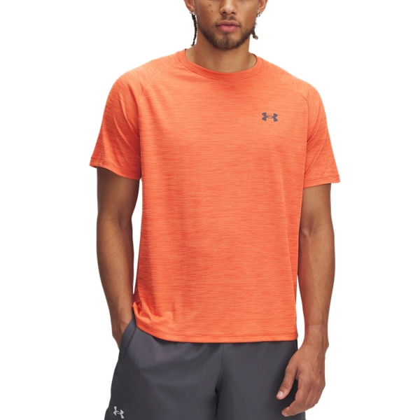 Men's Tennis Shirts Under Armour Textured TShirt Fire/Ares Red/Castlerock 13827960847
