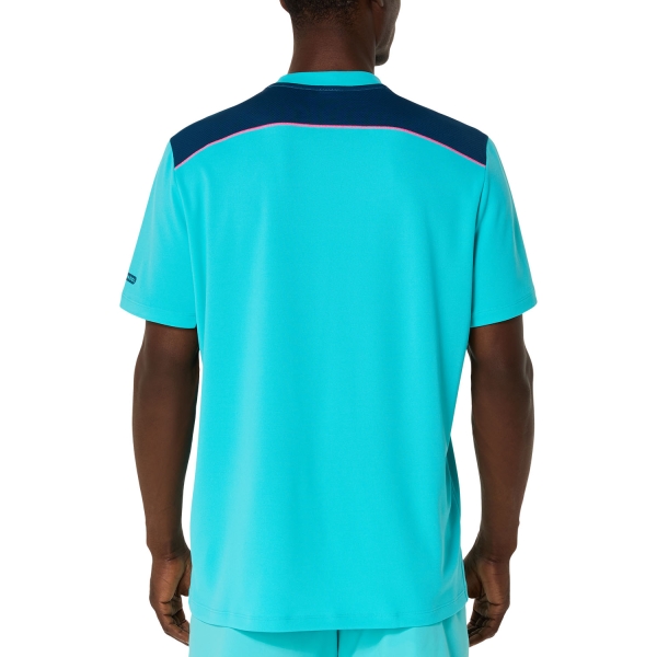 Asics Court Logo T-Shirt - Menthol/Vivid Coral