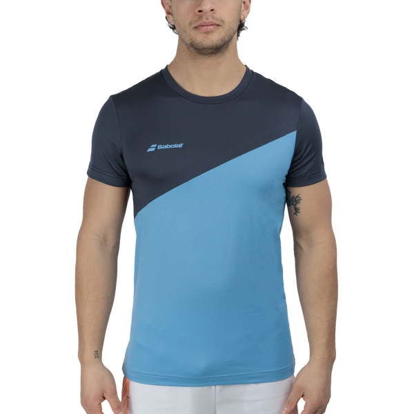 Men's Tennis Shirts Babolat Drive Crew TShirt  Drive Blue 2MS25011X4035