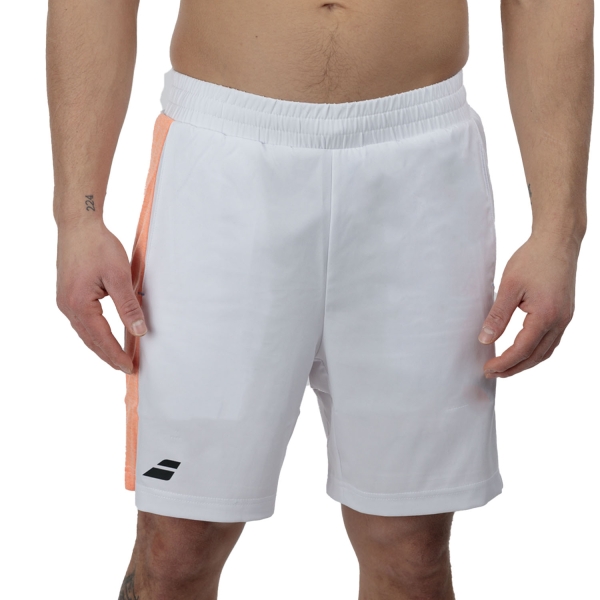 Pantaloncini Tennis Uomo Babolat Play 7in Pantaloncini  White/Orange 3MTF0611000