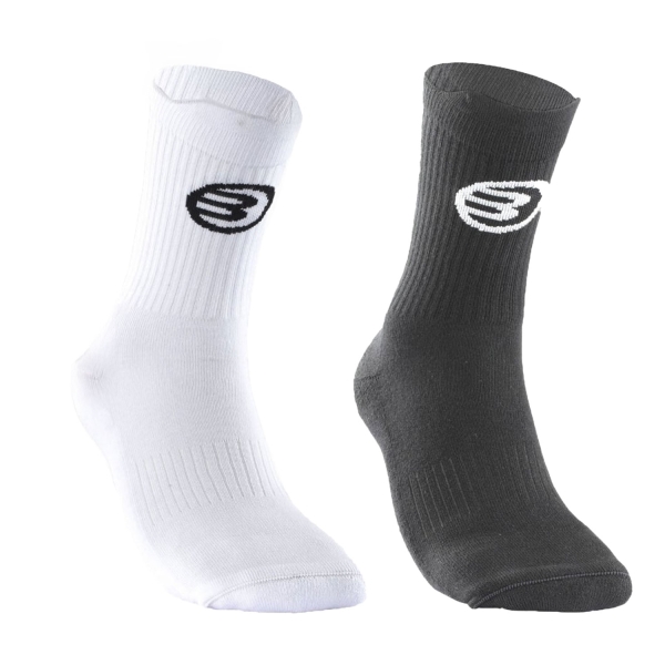 Tennis Socks Bullpadel Pro x 2 Socks  White/Black 448077000