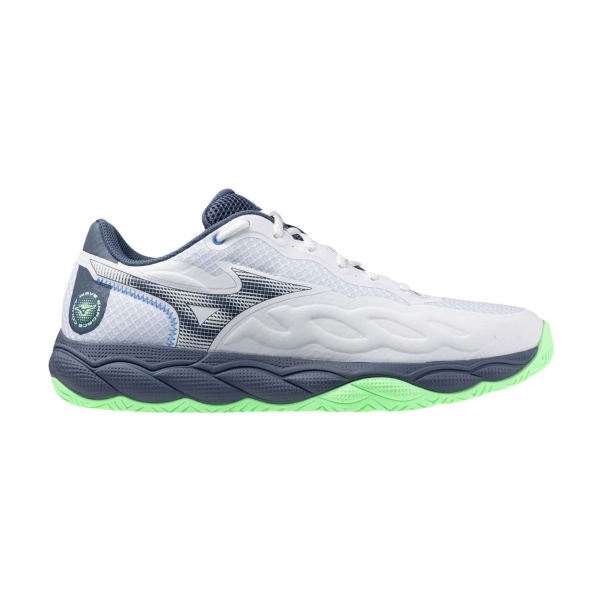 Scarpe Tennis Uomo Mizuno Wave Enforce Court AC  White/Vintage Indigo/Neo Mint 61GA243237