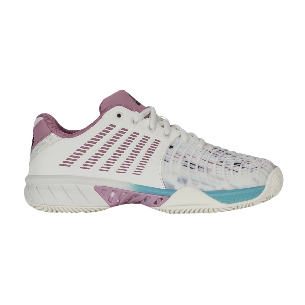 Padel Shoes KSwiss Express Light 3 Padel  Snow White/Lilas/Pastel Turquoise 98900966M