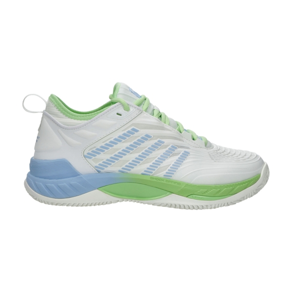 Scarpe Tennis Donna KSwiss Hypercourt Supreme 2 Clay  Lucent White/Paradise Greed/Dutch Canal 99072134M