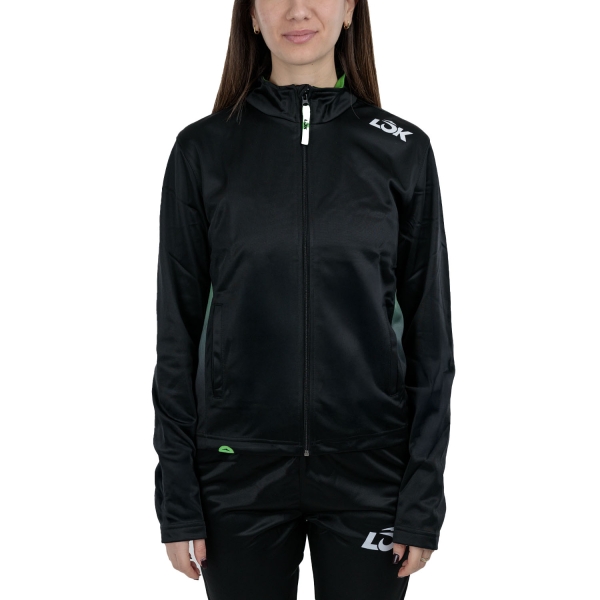 Maglie e Felpe Tennis Donna LOK Court Felpa  Black/Green LOAP1JA1W27S