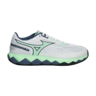 Mizuno Wave Enforce Tour 2 Clay - White/Neo Mint/Vintage Indigo