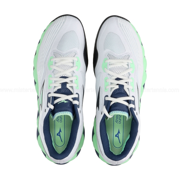 Mizuno Wave Enforce Tour 2 Clay - White/Neo Mint/Vintage Indigo