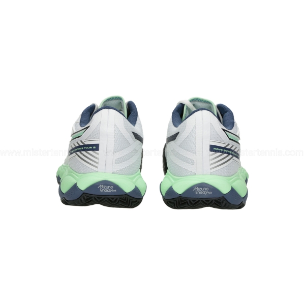 Mizuno Wave Enforce Tour 2 Clay - White/Neo Mint/Vintage Indigo