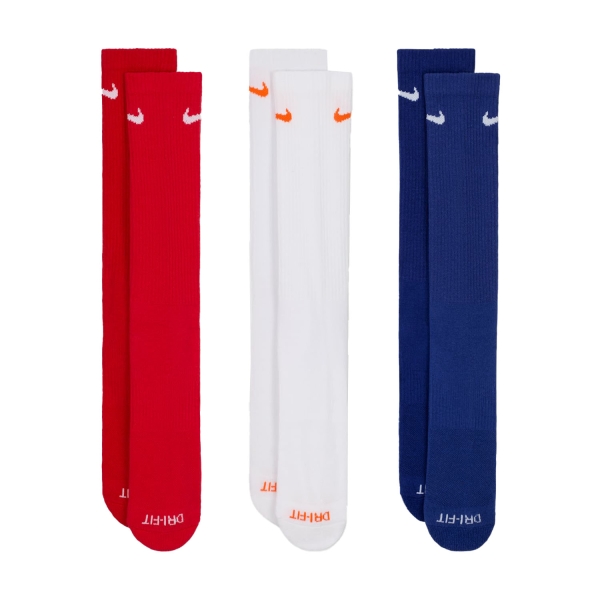 Nike Everyday Plus Cushioned x 3 Calcetines - Multi Color/Red