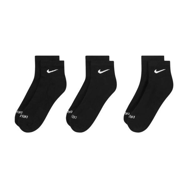 Nike Everyday Plus Cushioned Logo x 3 Calcetines - Black/White