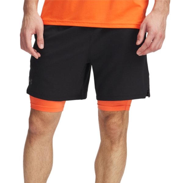 Pantalones Cortos Tenis Hombre Under Armour Vanish 2 in 1 6in Shorts  Black/Fire 13737640003