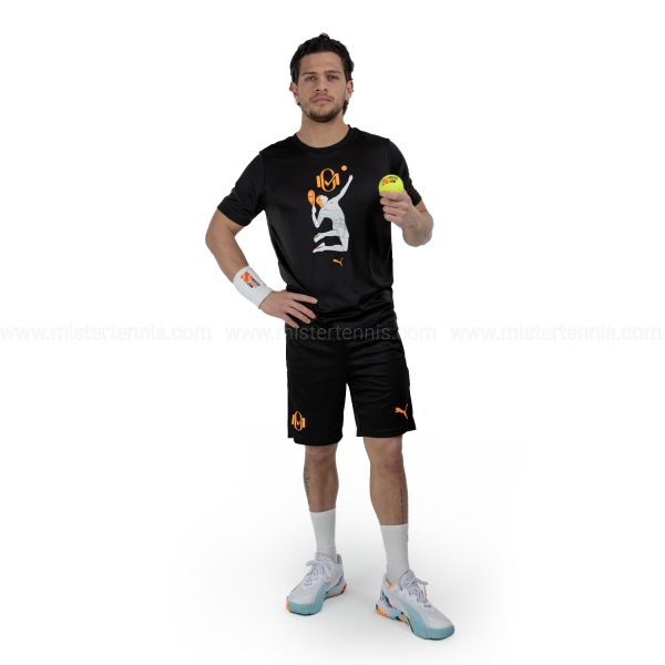 Puma Momo Graphic Maglietta - Black/Heat Fire/White