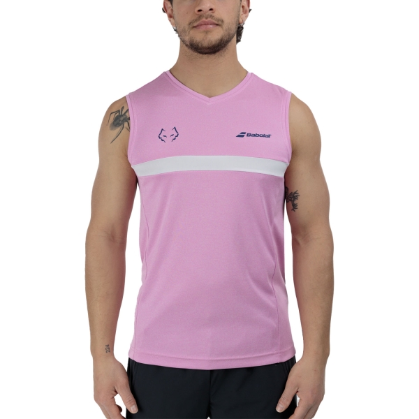 Maglietta Tennis Uomo Babolat Juan Lebron Canotta  Pink Heather 6MS250715066