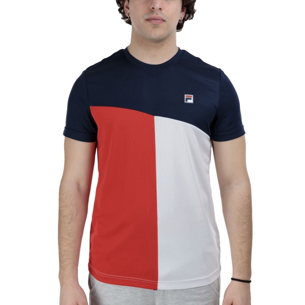 Maglietta Tennis Uomo Fila Christian Maglietta  Navy/Red Comb FBM2513201502