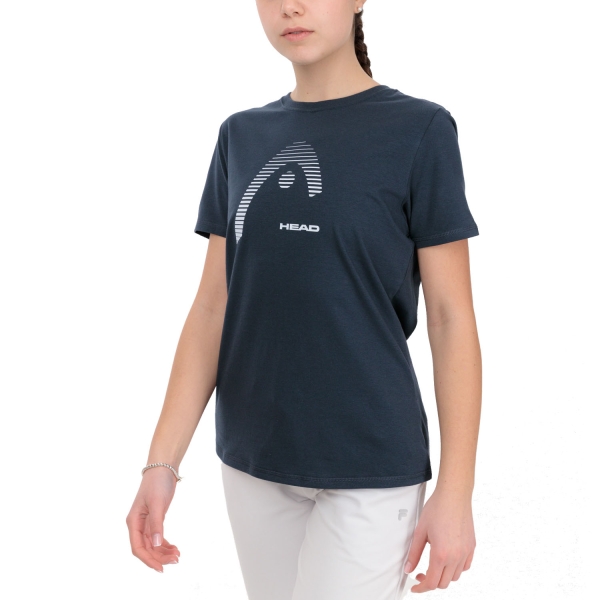 Camisetas y Polos de Tenis Mujer HEAD Club Lara Logo Camiseta  Navy 814395NV