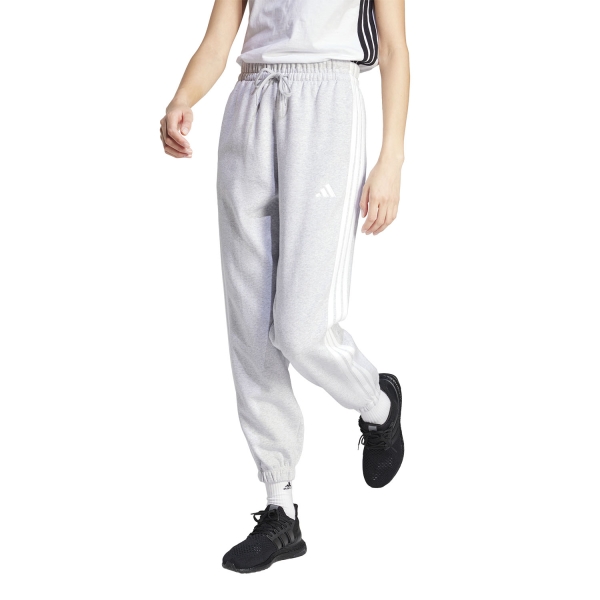 Women's Tennis Pants and Tights adidas Essentials 3 Stripes Pants  Light Grey Heather/White IN6178
