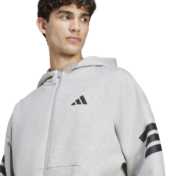 adidas Future Icons Three Stripes Hoodie - Medium Grey Heather