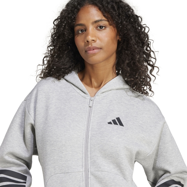 adidas Future Icons Three Stripes Hoodie - Medium Grey Heather