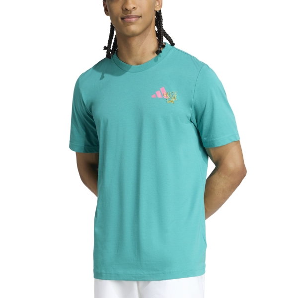 Maglietta Tennis Uomo adidas Graphic Pro Logo Maglietta  Pure Teal JM8959