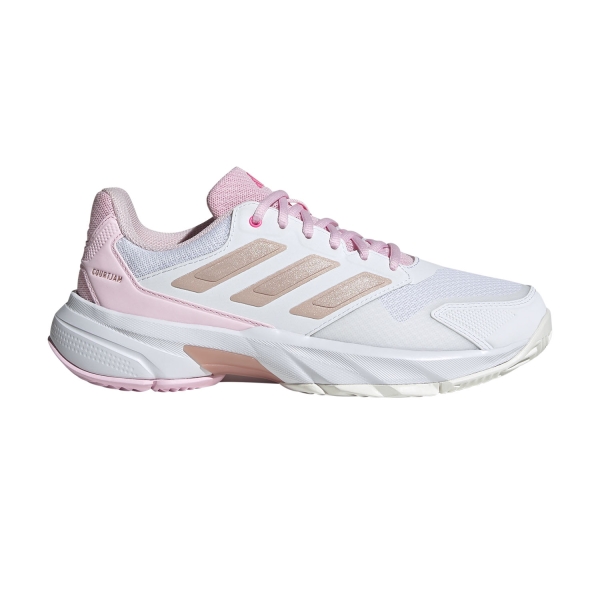 Scarpe Tennis Donna adidas Courtjam Control 3  FTWR White/Silver Metallic/Lucid Pink JP9739