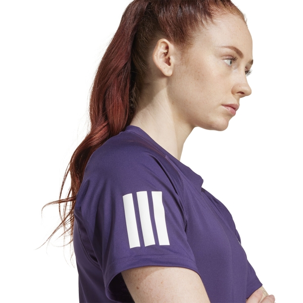 adidas Club 3 Stripes T-Shirt - Aurora Plum