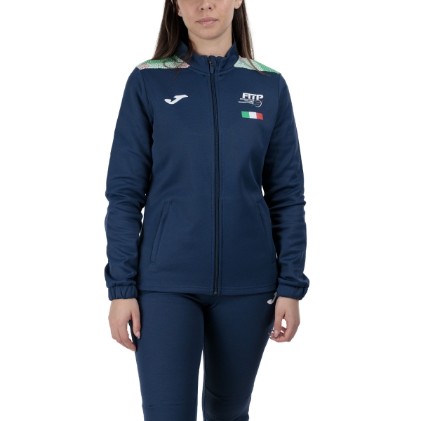 Women's Tennis Suits Joma FITP Pre Game Logo Tracksuit  White/Navy SW90800C2101