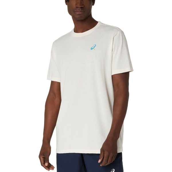 Camisetas de Tenis Hombre Asics Court Graphic Camiseta  Cream 2041A348102