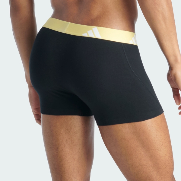 adidas Active Flex Logo x 3 Boxer - Black/Anthracite/Yellow
