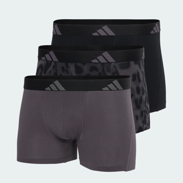 adidas Active Flex Logo x 3 Boxer - Anthracite/Spotted/Black
