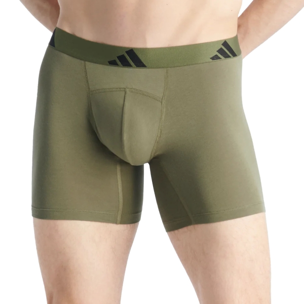 Intimo tecnico Uomo adidas Active Flex Ergonomic x 2 Boxer  Black/Green 4AM005901M3