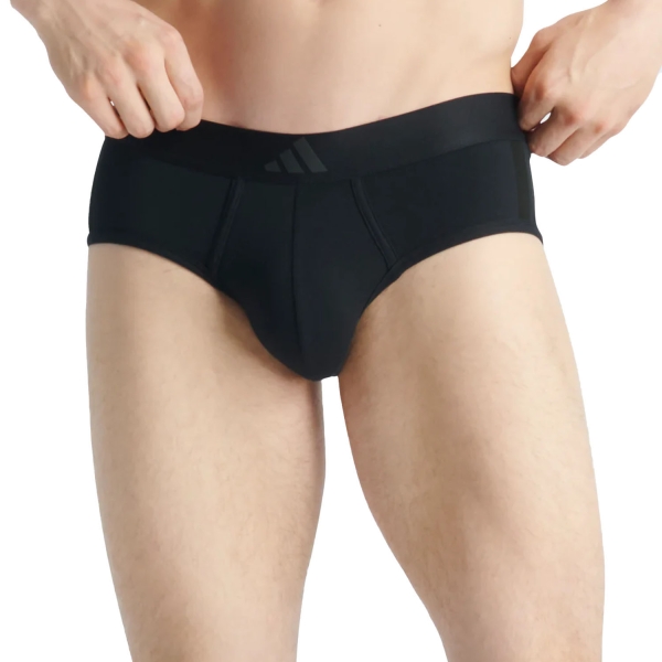 Intimo tecnico Uomo adidas  Active Flex 3 Stripes x 2 Slip  Black 4AM0079000