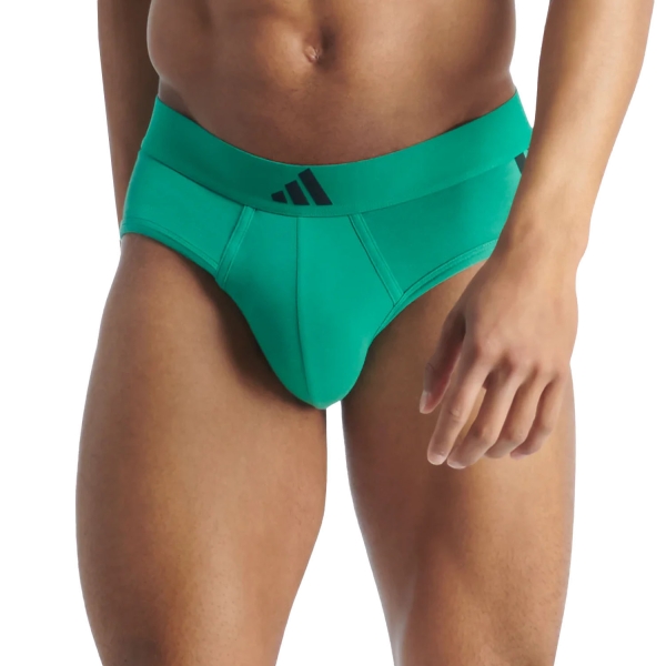 Intimo tecnico Uomo adidas  Active Flex 3 Stripes x 2 Slip  Black/Semi Court Green 4AM007902M4