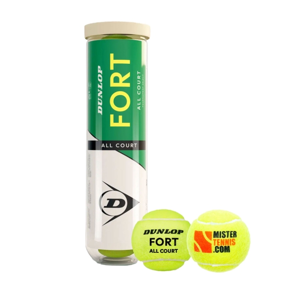Palline Tennis Dunlop Dunlop Fort All Court TS Mister Tennis Logo  Tubo da 4 Palline 601607L