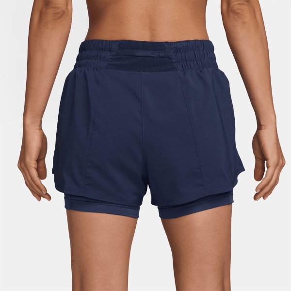 Nike One 2 in 1 3in Shorts - Midnight Navy/Reflective Silver