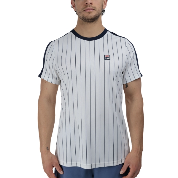 Maglietta Tennis Uomo Fila Stripes Jascha Logo Maglietta  White Alyssum Comb FRM2423112012
