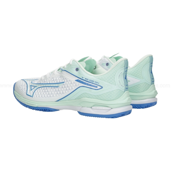 Mizuno Wave Exceed Tour 6 Clay - White/Frontier Blue/Bay