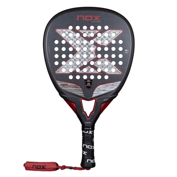 NOX Future Attack 12K Alum Padel - Black/Burgundy/Silver