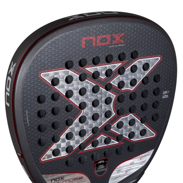 NOX Future Attack 12K Alum Padel - Black/Burgundy/Silver