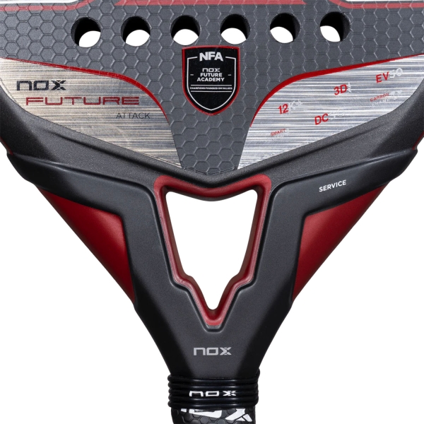 NOX Future Attack 12K Alum Padel - Black/Burgundy/Silver