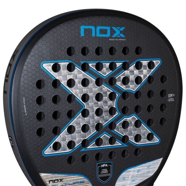 NOX Future Hybrid 12K Alum Padel - Black/Blue/Silver