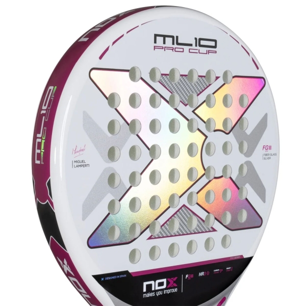 NOX ML10 Pro Cup Silver Padel - White/Purple